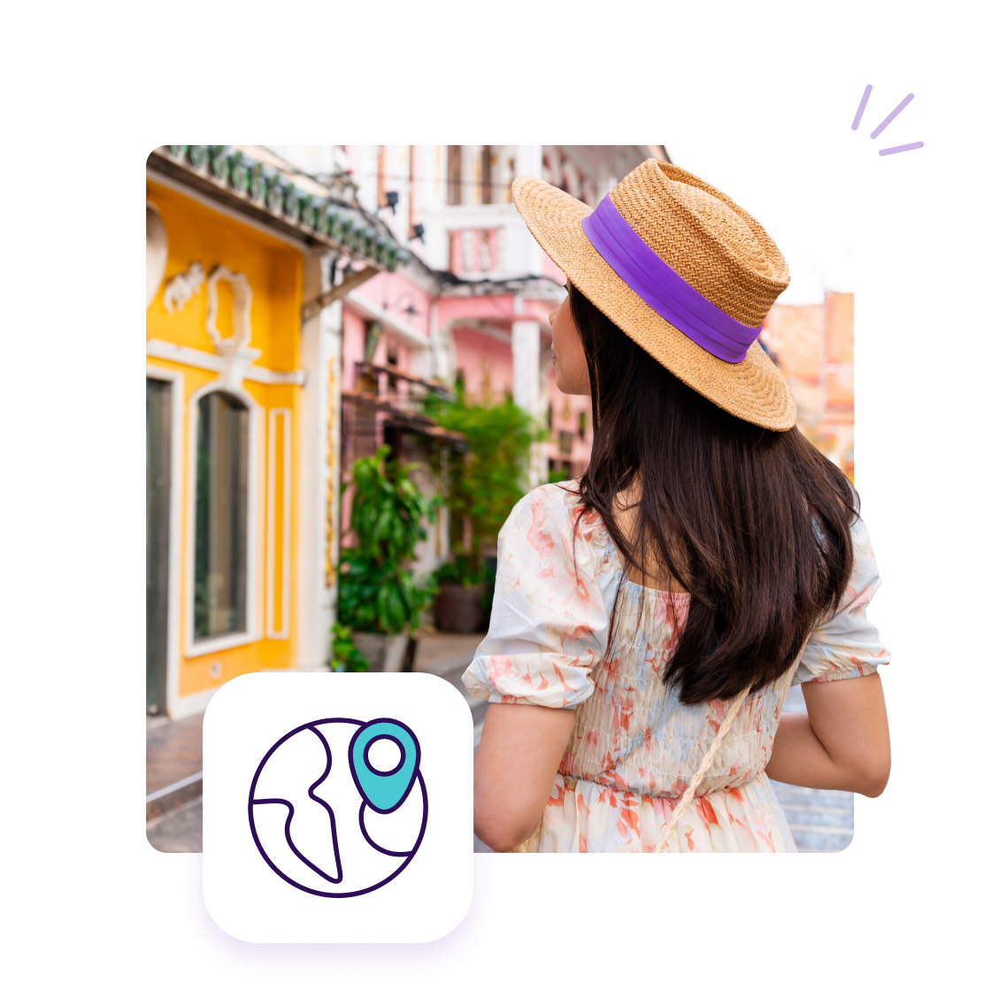Mujer realizando compras en el exterior