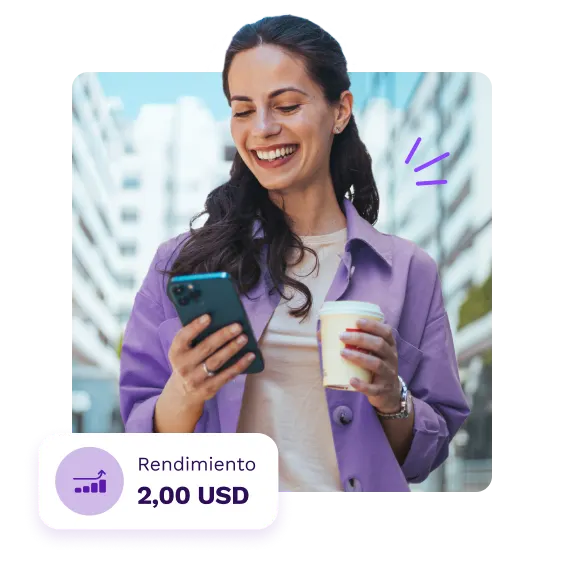 Persona revisando sus rendimientos en dólares en su app